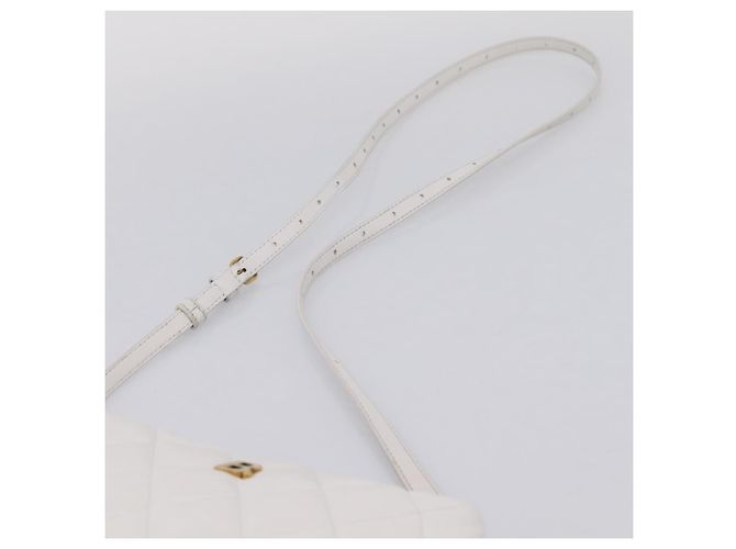 BALENCIAGA Camera Bag Borsa a Tracolla Pelle White Gold 600325 Auth ep16124A Bianco D'oro - vista 14