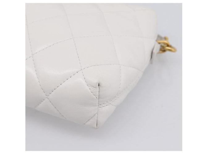 BALENCIAGA Camera Bag Borsa a Tracolla Pelle White Gold 600325 Auth ep16124A Bianco D'oro - vista 15