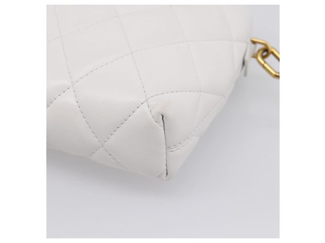 BALENCIAGA Camera Bag Borsa a Tracolla Pelle White Gold 600325 Auth ep16124A Bianco D'oro - vista 17