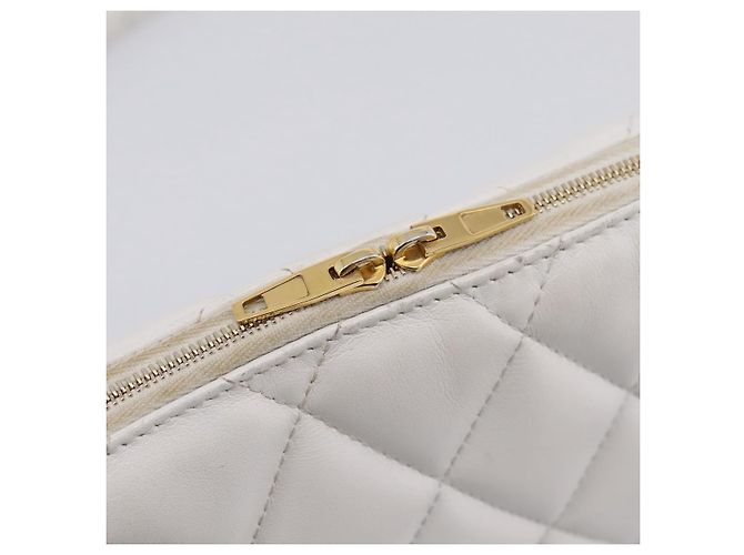 BALENCIAGA Camera Bag Borsa a Tracolla Pelle White Gold 600325 Auth ep16124A Bianco D'oro - vista 19
