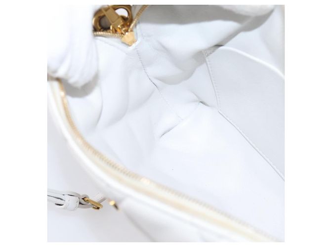 BALENCIAGA Camera Bag Borsa a Tracolla Pelle White Gold 600325 Auth ep16124A Bianco D'oro - vista 23