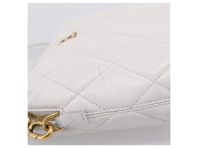 BALENCIAGA Camera Bag Borsa a Tracolla Pelle White Gold 600325 Auth ep16124A Bianco D'oro - vista 4