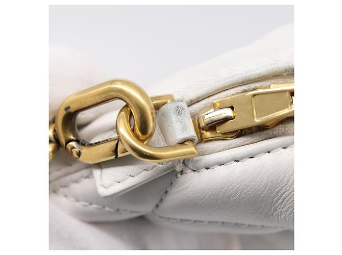 BALENCIAGA Camera Bag Borsa a Tracolla Pelle White Gold 600325 Auth ep16124A Bianco D'oro - vista 9