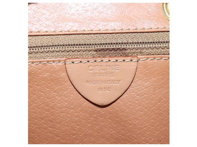 Edge Céline Mochila CELINE Macadam Canvas PVC Leather Brown Gold Auth 204235 Castaño Dorado - vista 12