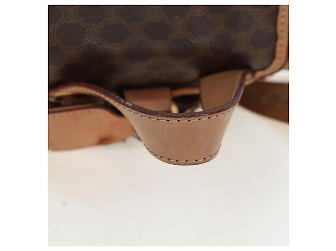 Edge Céline Mochila CELINE Macadam Canvas PVC Leather Brown Gold Auth 204235 Castaño Dorado - vista 14