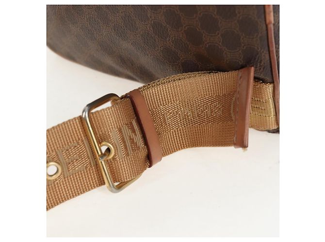 Edge Céline Mochila CELINE Macadam Canvas PVC Leather Brown Gold Auth 204235 Castaño Dorado - vista 16
