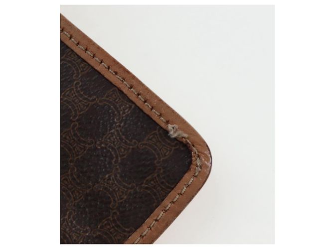 Edge Céline Mochila CELINE Macadam Canvas PVC Leather Brown Gold Auth 204235 Castaño Dorado - vista 23