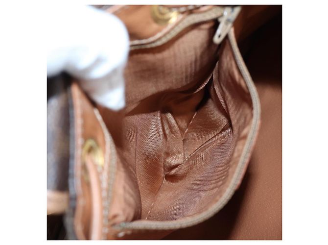 Edge Céline Mochila CELINE Macadam Canvas PVC Leather Brown Gold Auth 204235 Castaño Dorado - vista 30