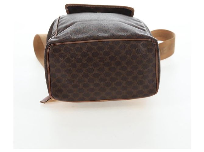 Edge Céline Mochila CELINE Macadam Canvas PVC Leather Brown Gold Auth 204235 Castaño Dorado - vista 7