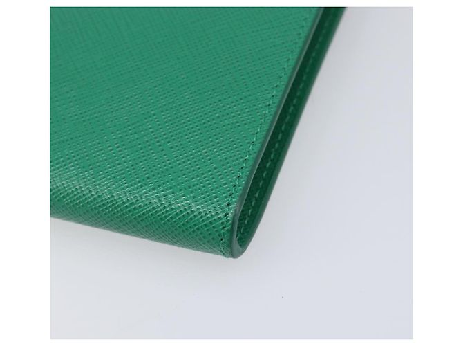 Saffiano Borsetta a spalla con catena PRADA in pelle Safiano Green Gold Auth LN130V D'oro Verde - vista 10