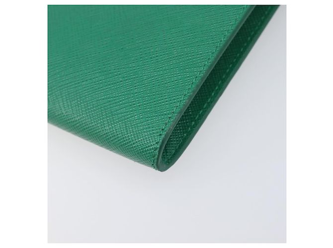 Saffiano Borsetta a spalla con catena PRADA in pelle Safiano Green Gold Auth LN130V D'oro Verde - vista 16