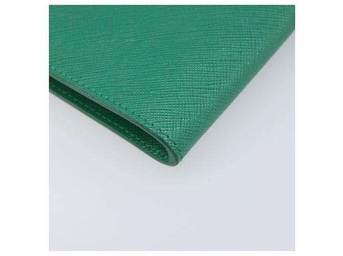 Saffiano Borsetta a spalla con catena PRADA in pelle Safiano Green Gold Auth LN130V D'oro Verde - vista 17