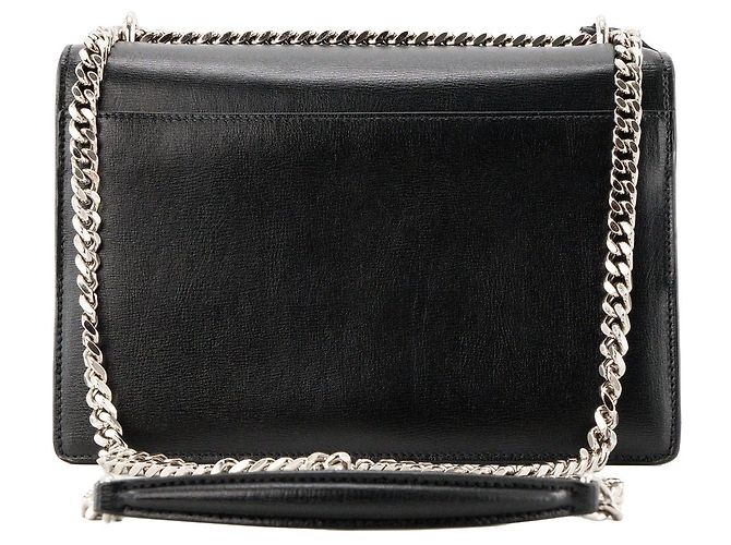 Autre Marque SAINT LAURENT - Borsa a tracolla Saint Laurent Sunset in pelle liscia nera Nero - vista 3