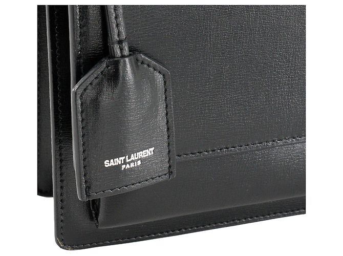 Autre Marque SAINT LAURENT - Borsa a tracolla Saint Laurent Sunset in pelle liscia nera Nero - vista 5