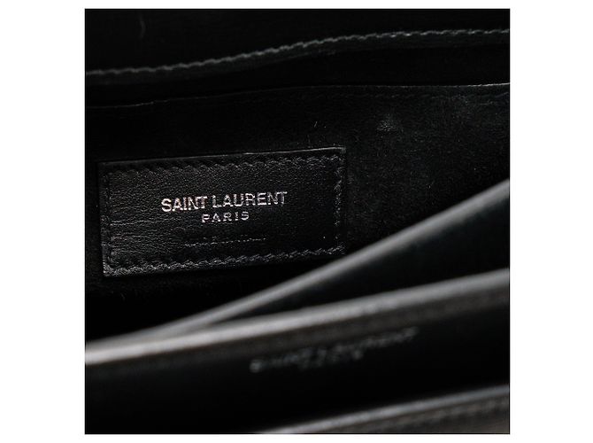 Autre Marque SAINT LAURENT - Borsa a tracolla Saint Laurent Sunset in pelle liscia nera Nero - vista 9