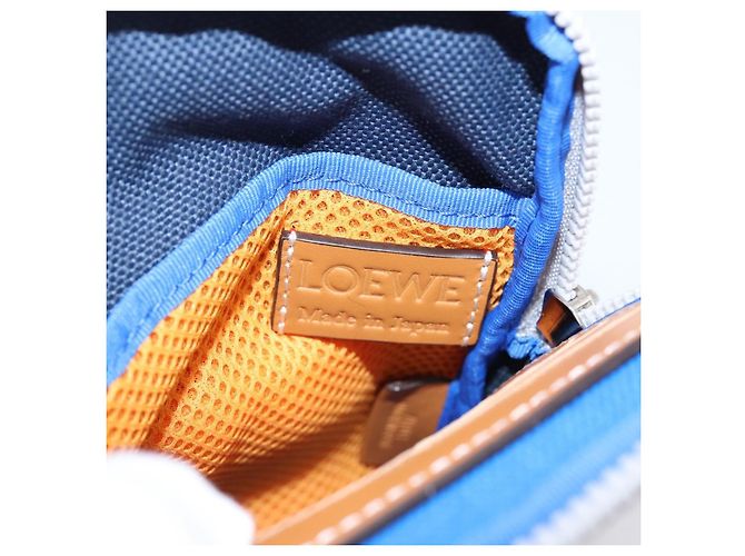 LOEWE Shoulder Pouch Canvas Blue Silver Auth bs37076V Silber Blau - Ansicht 19