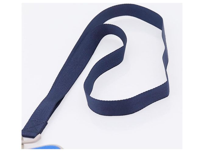 LOEWE Shoulder Pouch Canvas Blue Silver Auth bs37076V Silber Blau - Ansicht 8