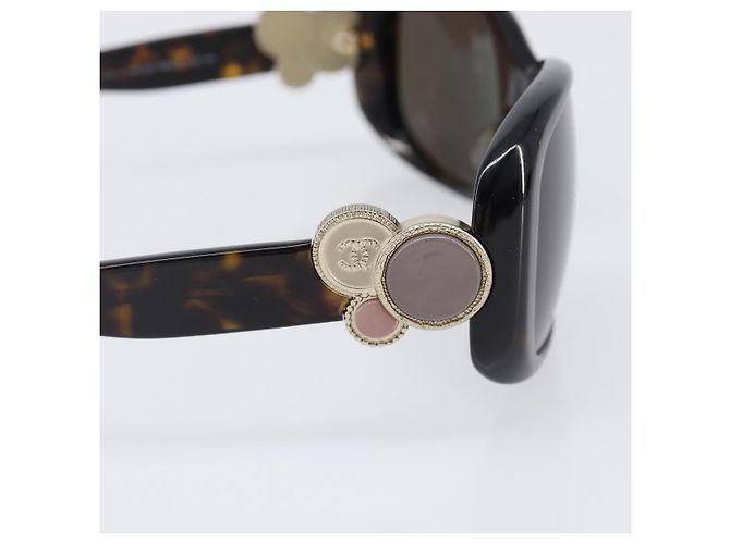 Gafas de sol CHANEL plástico Dark Brown CC Auth bs37302 Marrón oscuro - vista 8