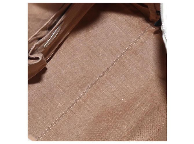 FENDI Celeria Tote Bag aus Leder Weiß Silber Auth bs37416V - Ansicht 10