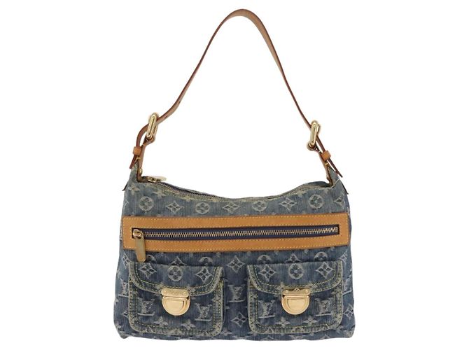 LOUIS VUITTON Monogram Denim Buggy PM Shoulder Bag Blue M95049 LV Auth mr2976V - vista 13