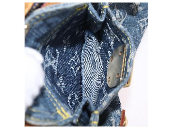 LOUIS VUITTON Monogram Denim Buggy PM Shoulder Bag Blue M95049 LV Auth mr2976V - vista 28