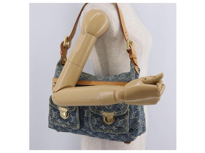 LOUIS VUITTON Monogram Denim Buggy PM Shoulder Bag Blue M95049 LV Auth mr2976V - vista 32