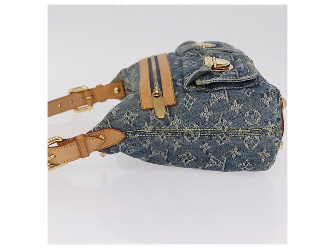 LOUIS VUITTON Monogram Denim Buggy PM Shoulder Bag Blue M95049 LV Auth mr2976V - vista 4
