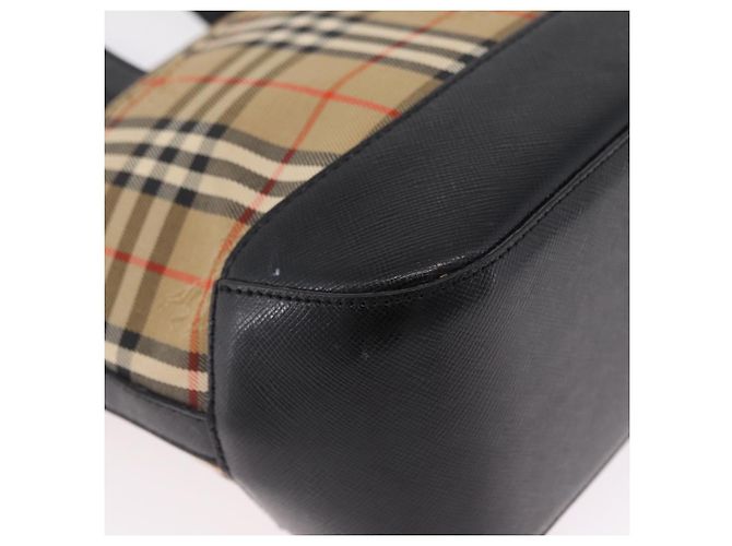 BURBERRY Nova Check Handtasche Canvas Beige Gold Auth 203383A Golden - Ansicht 17