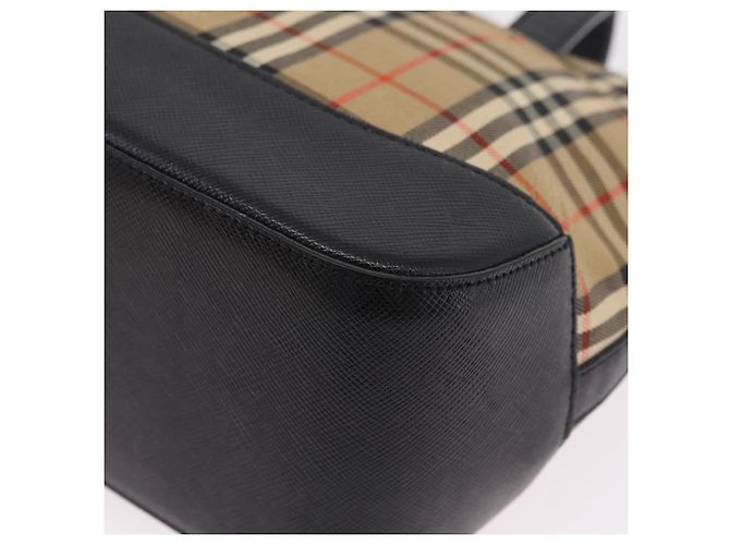 BURBERRY Nova Check Handtasche Canvas Beige Gold Auth 203383A Golden - Ansicht 18