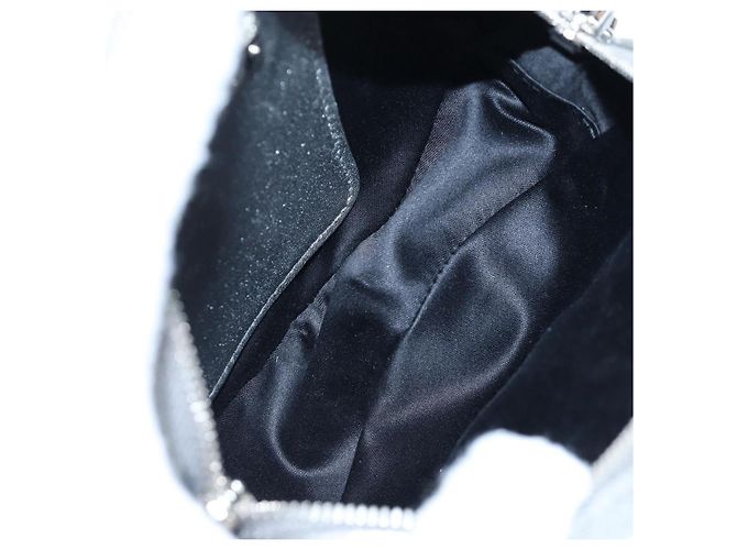 Borsa a tracolla Miu Miu Matelassé con catena in pelle 2way Argento Auth 204852M - vista 11