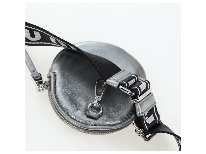 Borsa a tracolla Miu Miu Matelassé con catena in pelle 2way Argento Auth 204852M - vista 16