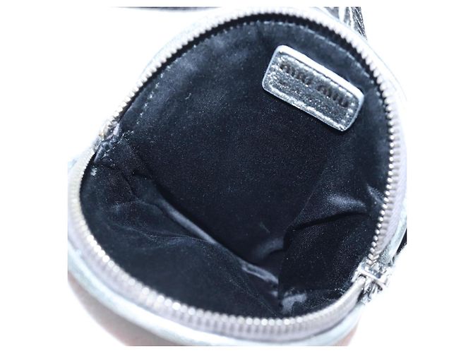 Borsa a tracolla Miu Miu Matelassé con catena in pelle 2way Argento Auth 204852M - vista 17