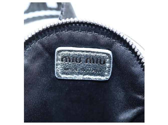 Borsa a tracolla Miu Miu Matelassé con catena in pelle 2way Argento Auth 204852M - vista 18