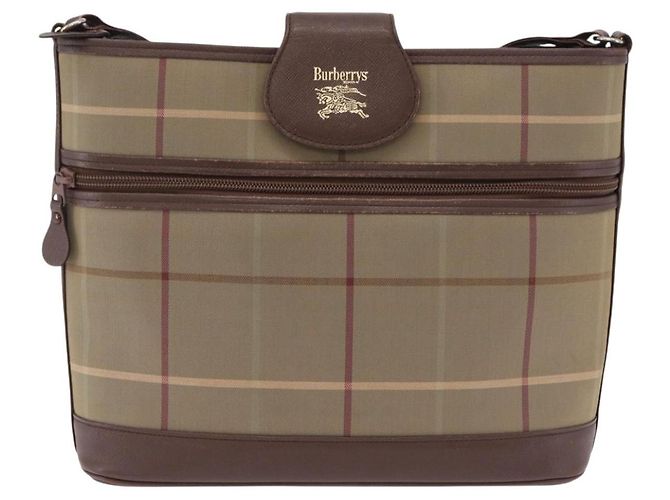 Borsa a tracolla Burberrys Nova Check Canvas Beige Gold Auth ep16148 D'oro - vista 13