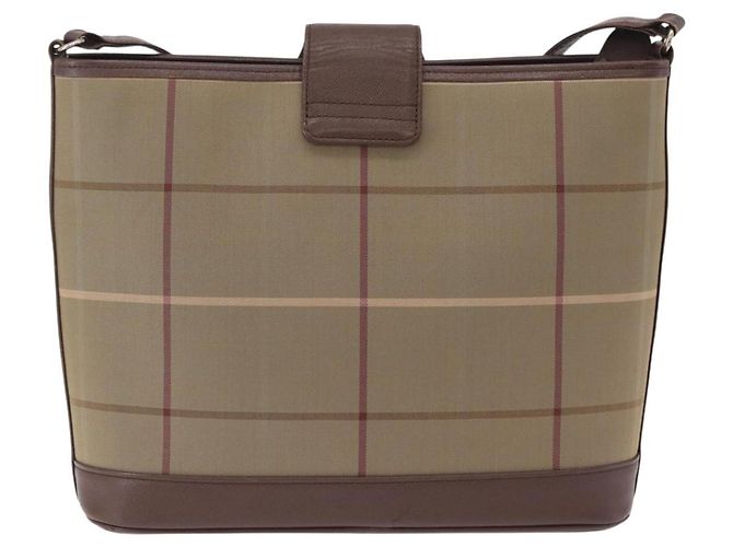 Borsa a tracolla Burberrys Nova Check Canvas Beige Gold Auth ep16148 D'oro - vista 3