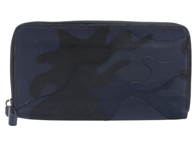VALENTINO Long Wallet Canvas Navy Silver Auth bs37216 Silvery Navy blue - view 13
