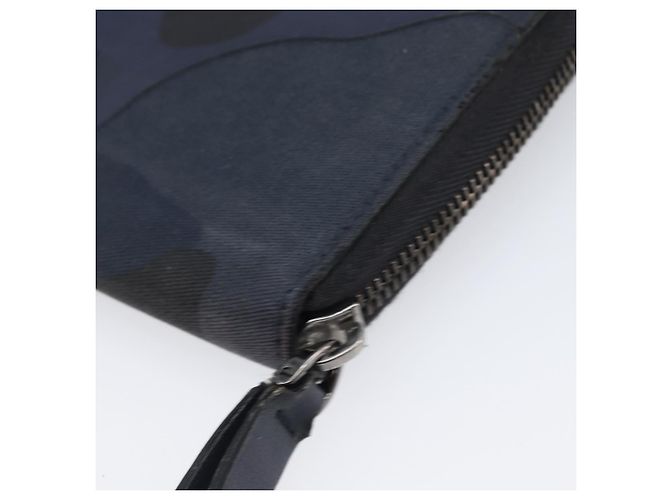 VALENTINO Long Wallet Canvas Navy Silver Auth bs37216 Silvery Navy blue - view 15
