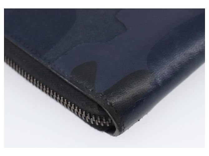 VALENTINO Long Wallet Canvas Navy Silver Auth bs37216 Silvery Navy blue - view 16