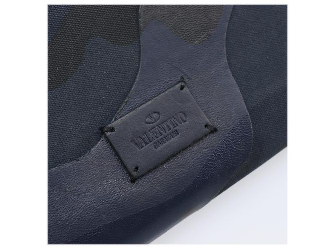 VALENTINO Long Wallet Canvas Navy Silver Auth bs37216 Silvery Navy blue - view 17