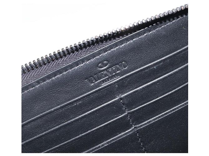 VALENTINO Long Wallet Canvas Navy Silver Auth bs37216 Silvery Navy blue - view 18