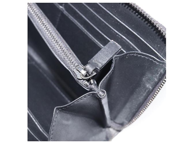 VALENTINO Long Wallet Canvas Navy Silver Auth bs37216 Silvery Navy blue - view 21