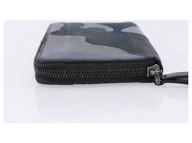 VALENTINO Long Wallet Canvas Navy Silver Auth bs37216 Silvery Navy blue - view 4