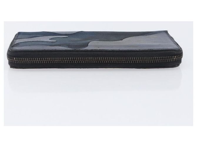 VALENTINO Long Wallet Canvas Navy Silver Auth bs37216 Silvery Navy blue - view 5