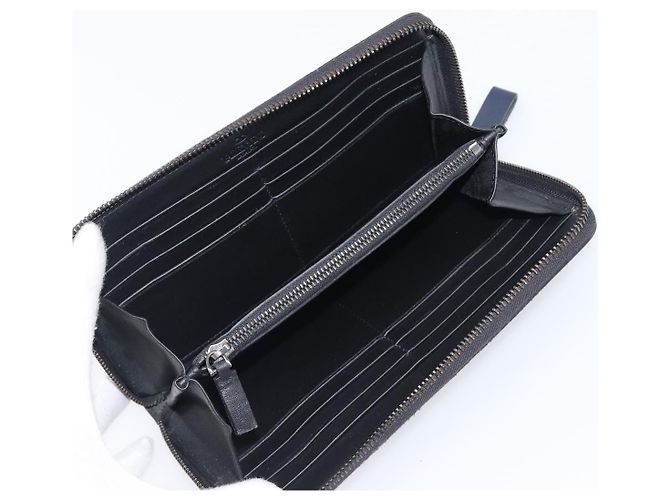VALENTINO Long Wallet Canvas Navy Silver Auth bs37216 Silvery Navy blue - view 9