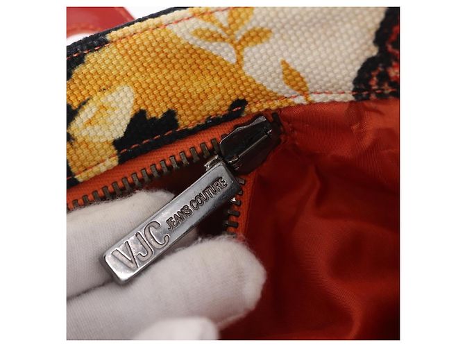 VERSACE Hand Bag Canvas Multicolor Silver Auth 206132 Silvery Multiple colors - view 12