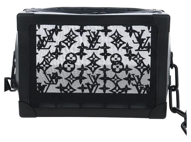 LOUIS VUITTON Monogram Mesh Soft Trunk Shoulder Bag Black M53964 LV Auth 203133M Nero - vista 13