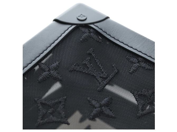 LOUIS VUITTON Monogram Mesh Soft Trunk Shoulder Bag Black M53964 LV Auth 203133M Nero - vista 21