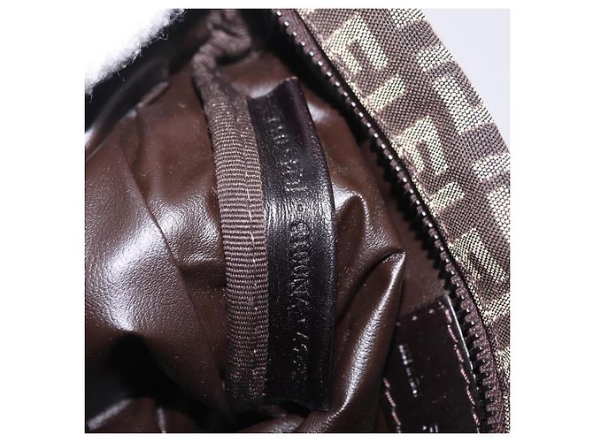 FENDI Zucchino Canvas Pouch Brown Silver 7N0013 Auth mr2999 Braun Silber - Ansicht 12