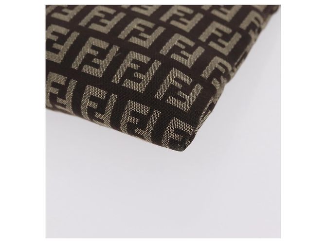 FENDI Zucchino Canvas Pouch Brown Silver 7N0013 Auth mr2999 Braun Silber - Ansicht 14