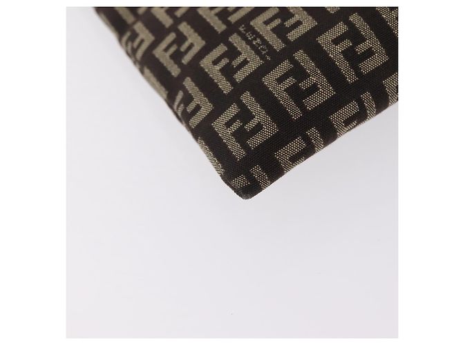 FENDI Zucchino Canvas Pouch Brown Silver 7N0013 Auth mr2999 Braun Silber - Ansicht 15